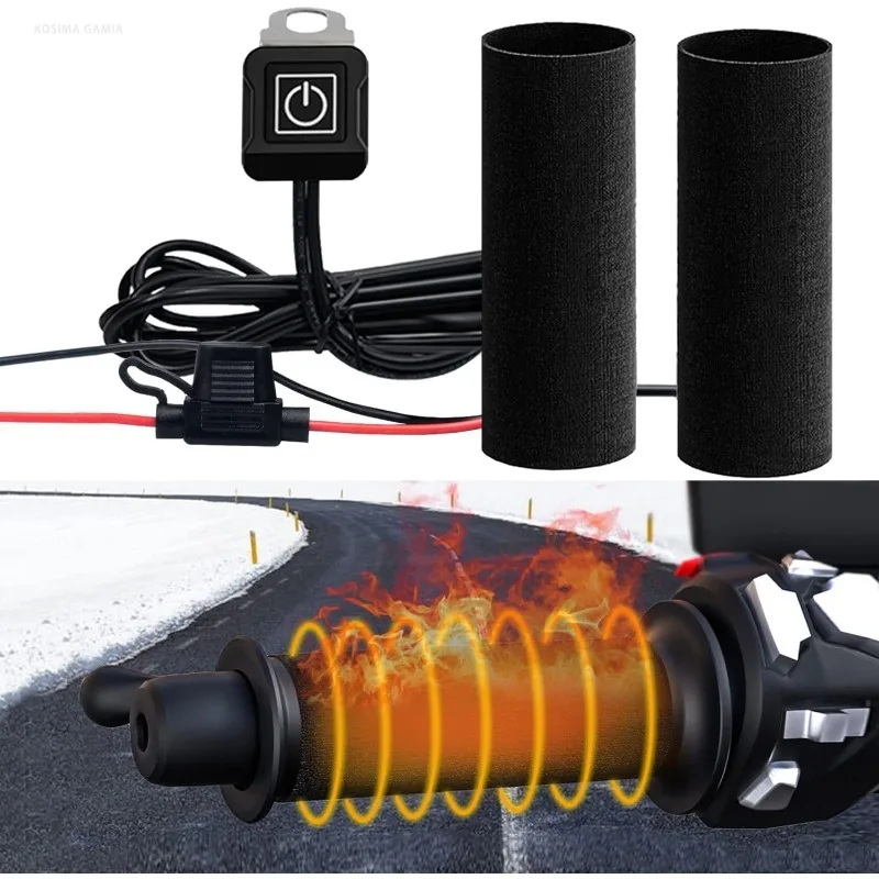 Handlebar Grip Heated - Puños calefactables para motocicleta, 12 V,
